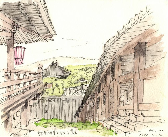 東大寺二月堂からみた奈良